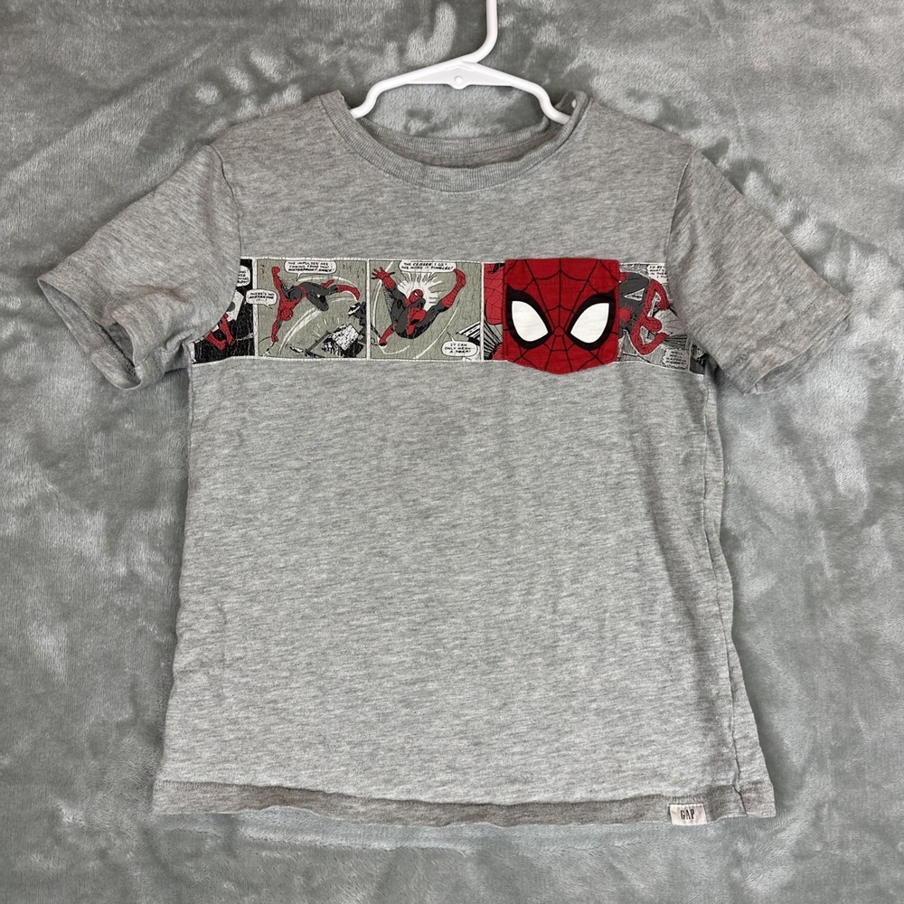Baby Gap Marvel T-Shirt Boys 5 Gray Spiderman Graphic Print
